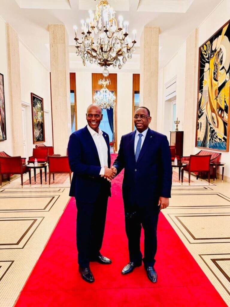 Abshir Ferro with President Macky Sall